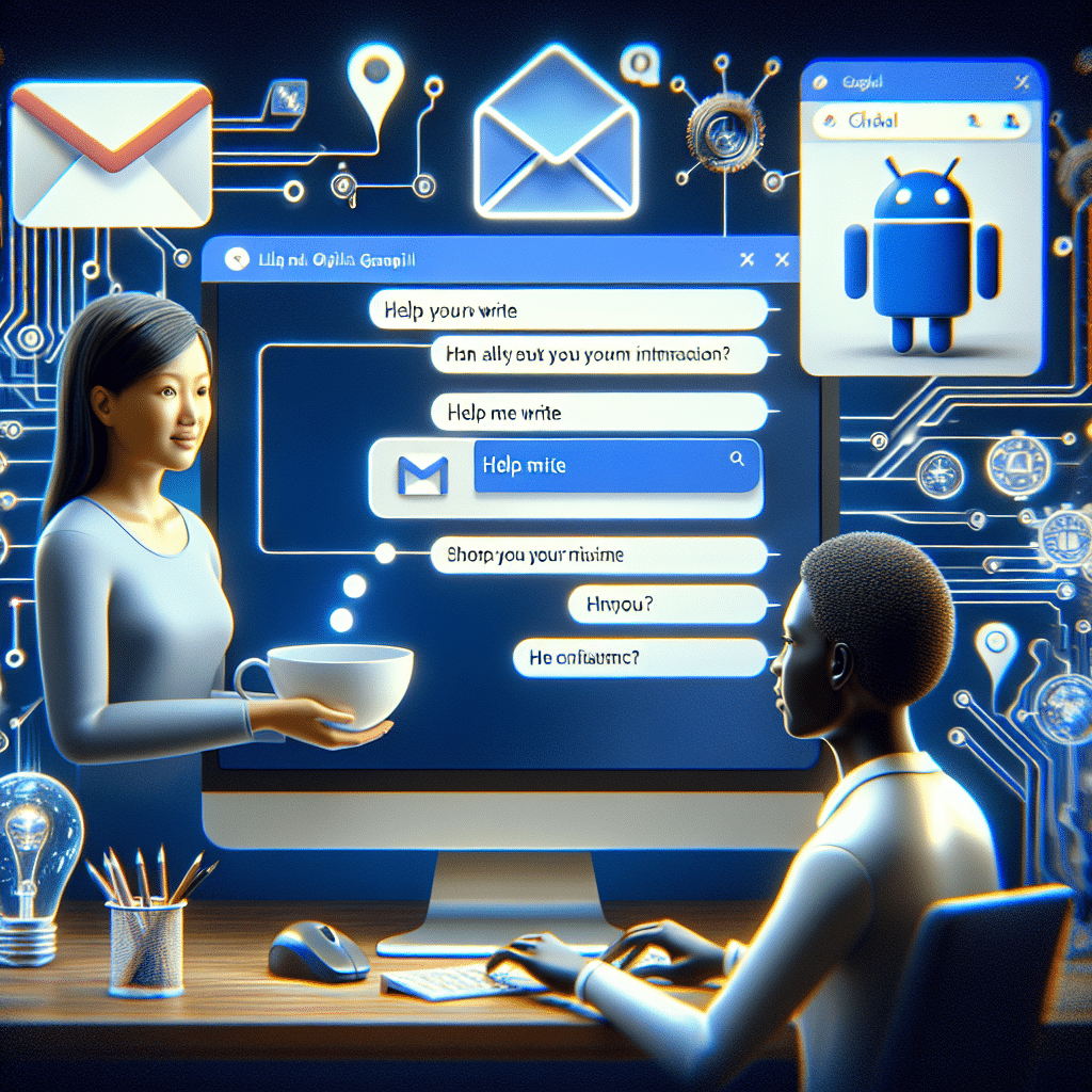 Interface do Gmail com assistente de IA