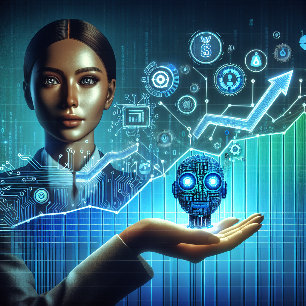 Gráfico de investimento com elementos de inteligência artificial