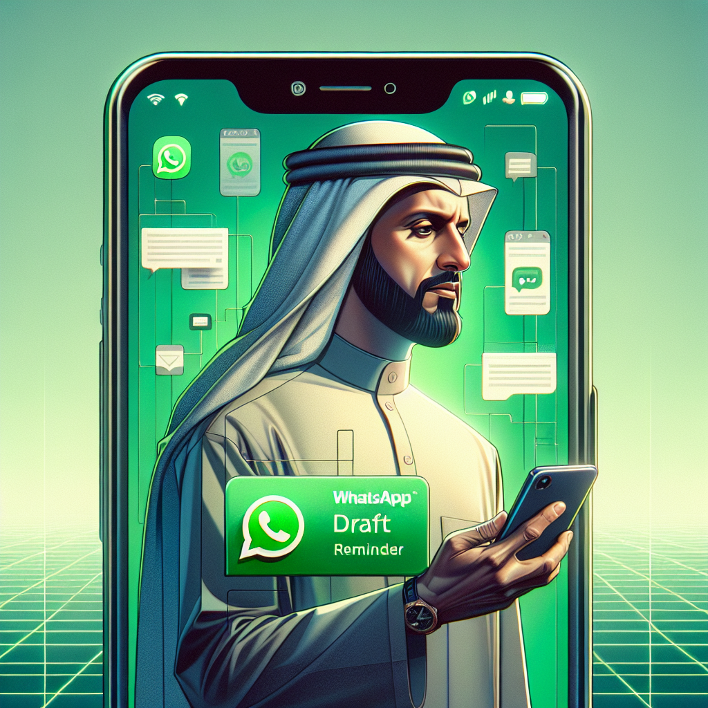 Exibição do novo recurso de rascunho no WhatsApp